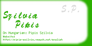 szilvia pipis business card